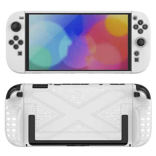 F�r Nintendo Switch 2 Abnehmbare X-Design H�lle mit Halterung Wei�