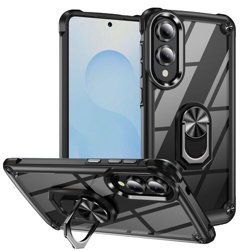 F�r Samsung Galaxy S25 Edge TPU + PC H�lle Linsenschutz Ring Schwarz