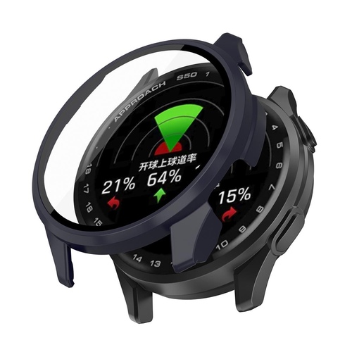 F�r Garmin Approach S50 Kunststoff Watch PC H�lle + 9H Hart Glas Blau