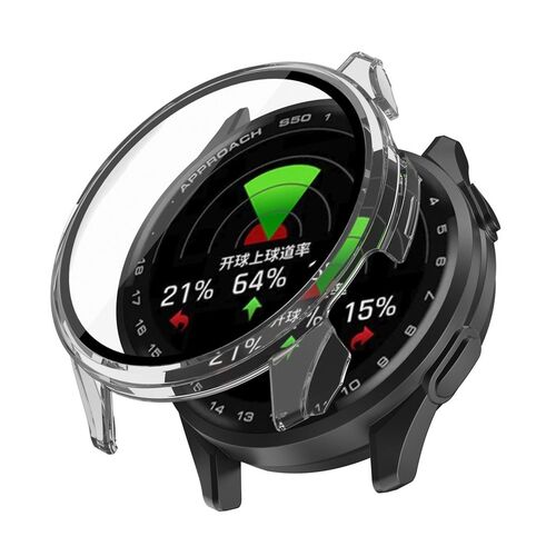 F�r Garmin Approach S50 Kunststoff Watch Schutz H�lle + Tempered 9H Hart Glas 