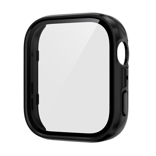 F�r Huawei Watch Fit 4 Kunststoff Watch H�lle + 9H Hart Glas Schwarz