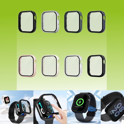 F�r Huawei Watch Fit 4 / 4 Pro Kunststoff Schutz H�lle + Tempered 9H Hart Glas