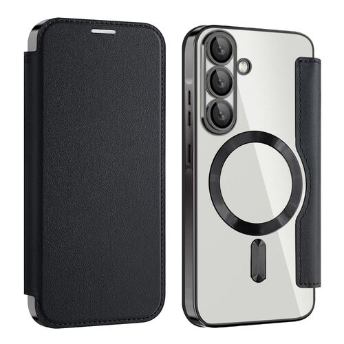 F�r Samsung Galaxy A56 5G Magsafe RFID Kunstleder Schutz H�lle Schwarz