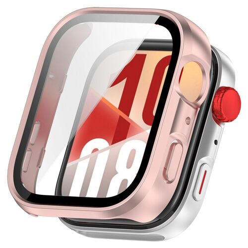 F�r Huawei Watch Fit 4 Pro Kunststoff Schutz H�lle + 9H Hart Glas Rosa