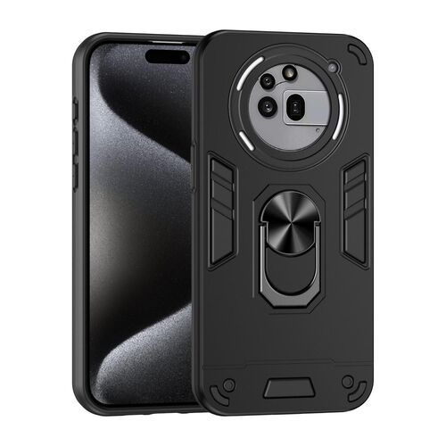 F�r Nothing Phone 3a Pro Armor Magnet Ring Schutz Handy H�lle Schwarz