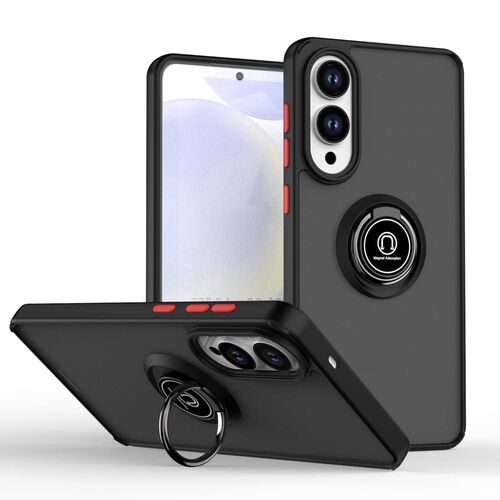 F�r Samsung Galaxy S25 Edge 5G Design TPU Schutz H�lle Schwarz / Rot