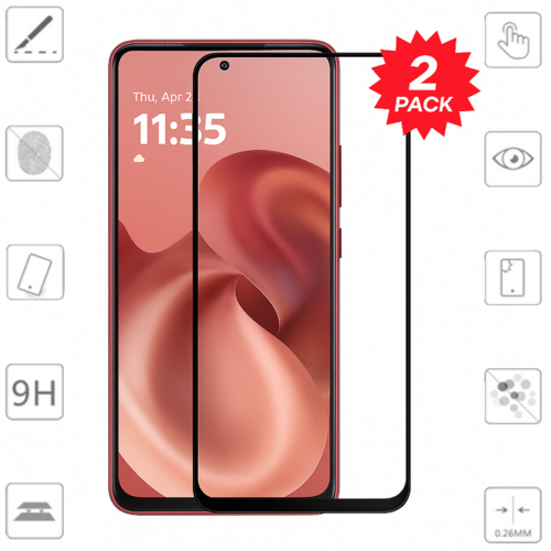 F�r Motorola Moto G86 5G 2x 3D Premium Full 9H 0,3 mm Hart Glas Folie