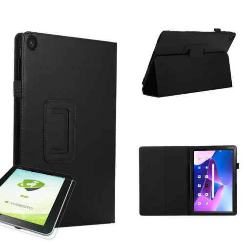 F�r Lenovo Tab M10 4. Gen / Tab 10.1 2025 Kunstleder H�lle + Hart Glas