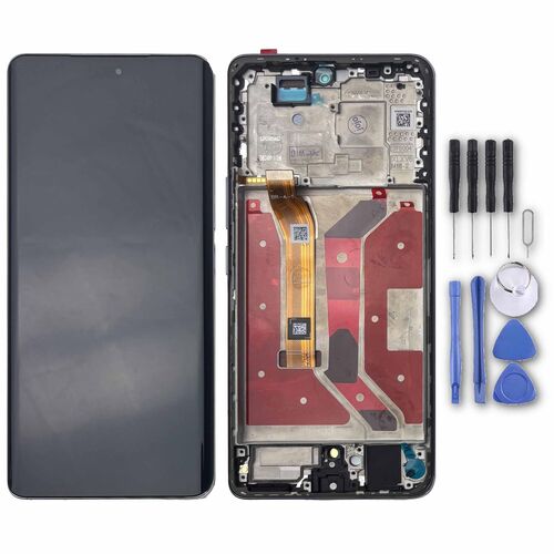 F�r Honor Magic 7 Lite LCD Display mit Rahmen Reparatur Ersatzteil Silber
