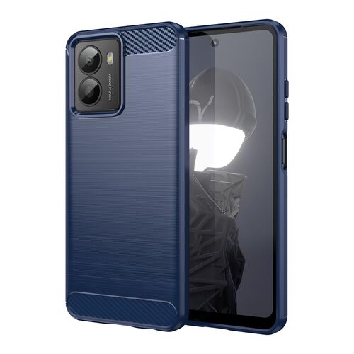 F�r HMD Fusion / Fusion X1 Carbon Brushed Textur Design TPU H�lle Blau