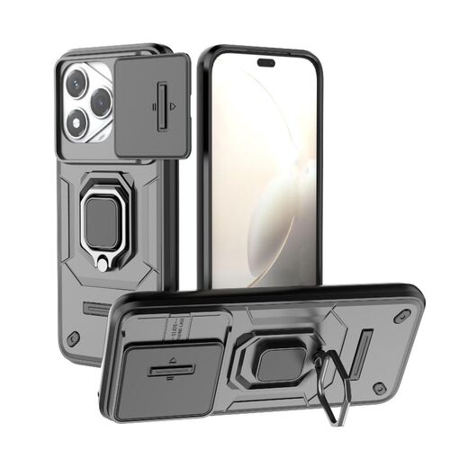 F�r Honor 400 Lite Sliding Kamera TPU Hybrid Ring Schutzh�lle Schwarz