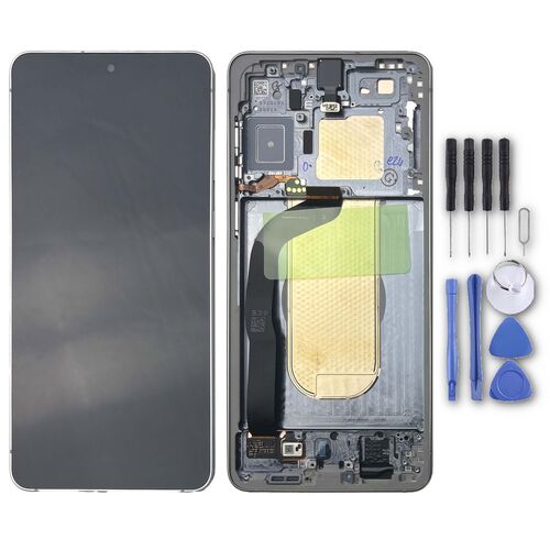 Samsung LCD Display mit Rahmen f�r Galaxy S25 Edge GH82-37224A Ersatzteil Silber