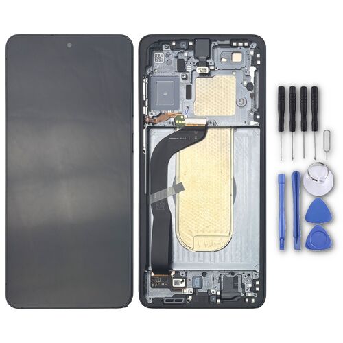 Samsung LCD Display mit Rahmen fr Galaxy S25 Edge GH82-37224C Ersatz Schwarz