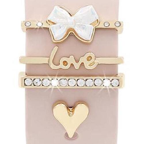 Smartwatch Deko-Ringe Herz Gold Metall 4er Set 22mm Zubeh�r