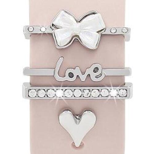 Smartwatch Deko-Ringe Herz Silber Metall 4er Set 22mm Zubeh�r  