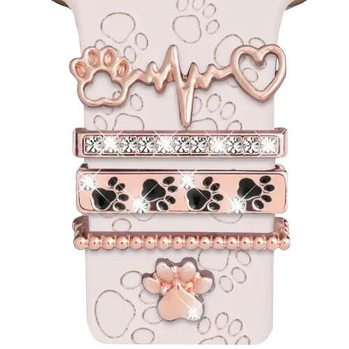 Smartwatch Deko-Ring Hundepfote Ros�gold Metall 1 St�ck 21mm Zubeh�r