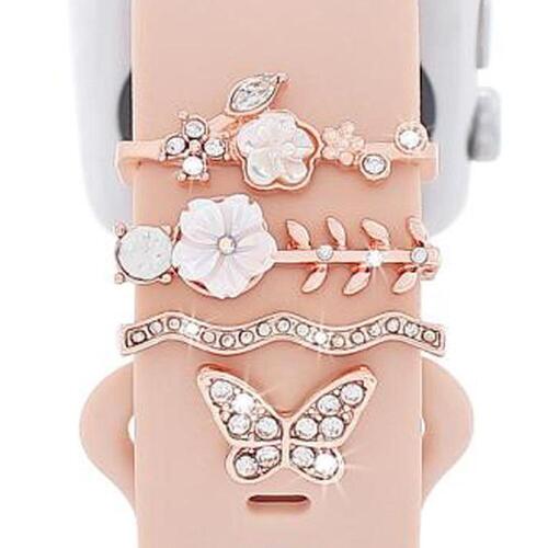 Smartwatch Deko-Ringe Ros�gold Metall 4er Set 22mm Zubeh�r f�r Armb�nder