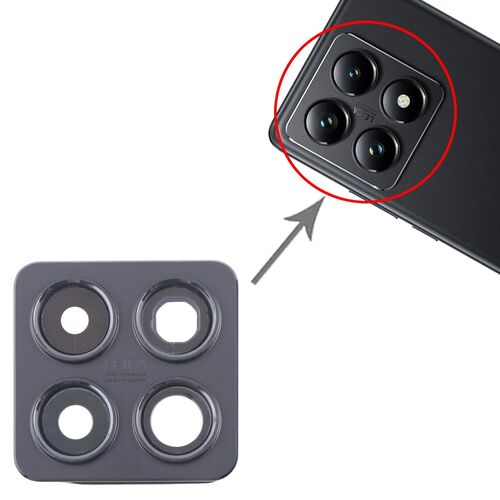 F�r Xiaomi 14T Pro Kamera Linse Abdeckung Reparatur Ersatzteil Schwarz
