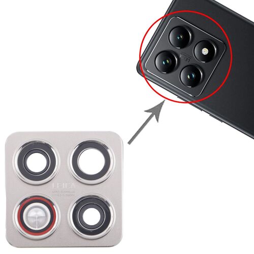 F�r Xiaomi 14T Kamera Linse Abdeckung Reparatur Ersatzteil Silber