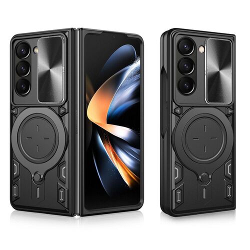 F�r Samsung Galaxy Z Fold7 5G Sliding Kamera TPU PC Ring H�lle Schwarz