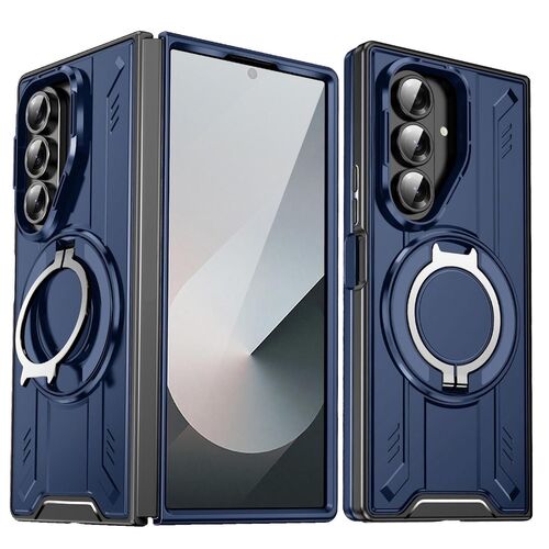 F�r Samsung Galaxy Z Fold7 5G MagSafe 360 Grad Ringhalter H�lle Blau