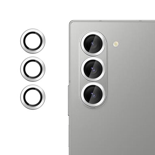 F�r Samsung Galaxy Z Fold7 5G Kamera 9H Hart Glas Schutz Ring Silber