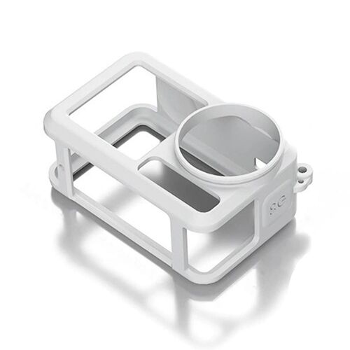 Fr DJI Action 5 Pro / 4 / 3 Silikon Schutzhlle mit Linsenschutz Wei