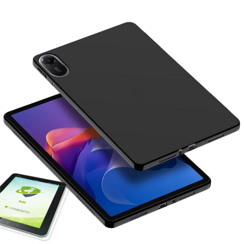 F�r Xiaomi Redmi Pad 2 4G 11 2025 TPU Silikon H�lle Schwarz + H9 Glas