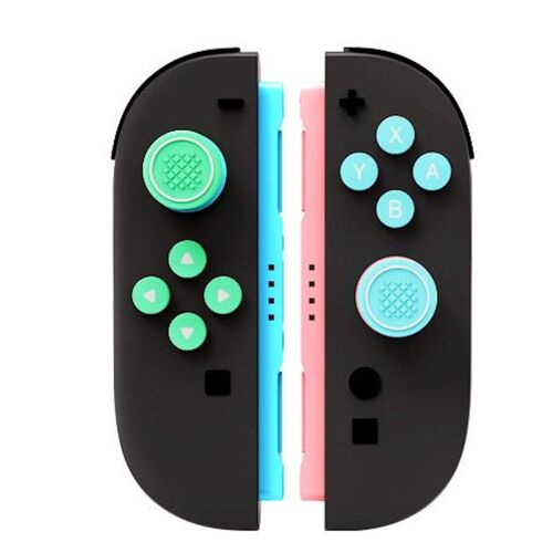 F�r Nintendo Switch 2 Joy-Con Silikon Joystick Kappen Set Gr�n / Blau