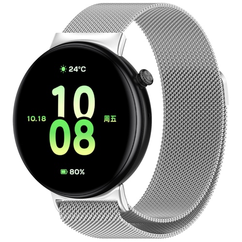 F�r Honor Watch Fit Metall Milan Mesh Magnetverschluss Armband Silber