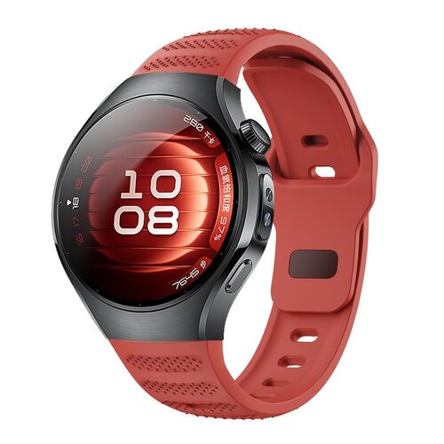 F�r Huawei Watch 5 42mm Punktmuster Design Silikon Ersatz Arm Band Rot