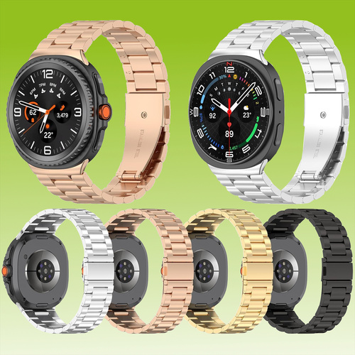 F�r Samsung Galaxy Watch 8 / 8 Classic Three Bead Edelstahl Armband