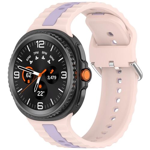 F�r Samsung Galaxy Watch 8 / 8 Two Color Silikon Armband Rosa / Lila