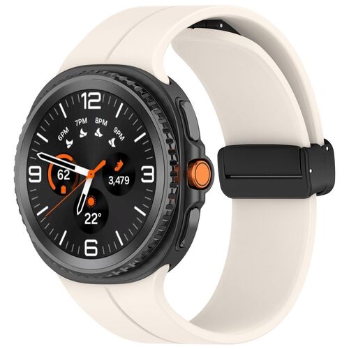F�r Samsung Galaxy Watch 8 / 8 Classic Silikon Magnetisches Band Beige