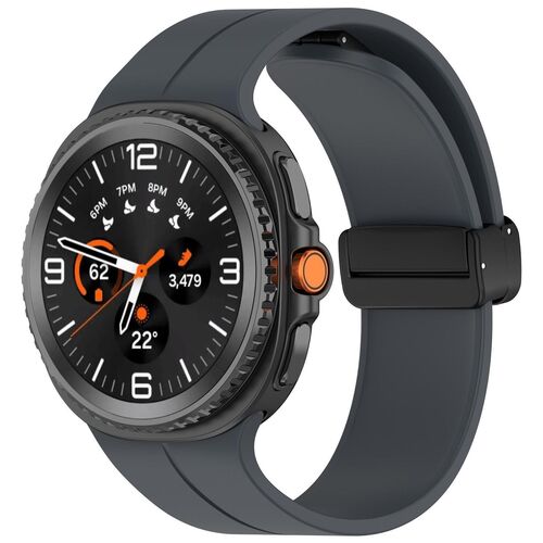 F�r Samsung Galaxy Watch 8 / 8 Classic Silikon Magnetisches Band Grau
