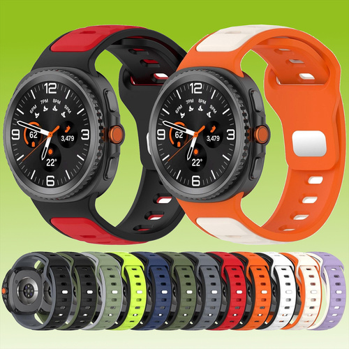 F�r Samsung Galaxy Watch 8 / 8 Classic Two Color Silikon Armband