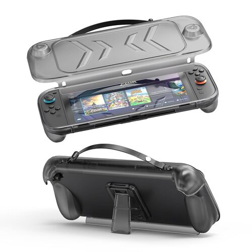 F�r Nintendo Switch 2 Full Body Schutz TPU H�lle Halterung Transparent