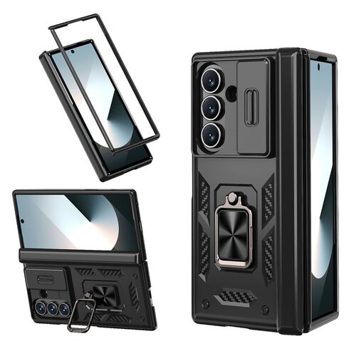 F�r Samsung Galaxy Z Fold7 5G Ringhalter Kamera Slider H�lle Schwarz