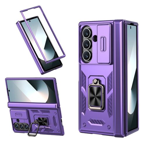 F�r Samsung Galaxy Z Fold7 5G Ringhalter Kamera Slider H�lle Lila