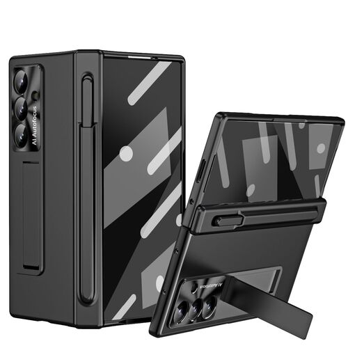 F�r Samsung Galaxy Z Fold7 5G H�lle Stand Stifthalter u. Stift Schwarz