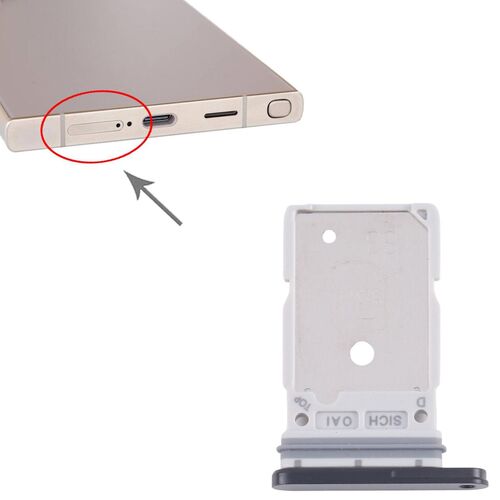 F�r Samsung Galaxy S25 Ultra SIM Kartenhalter Dual Tray Ersatzteil Schwarz