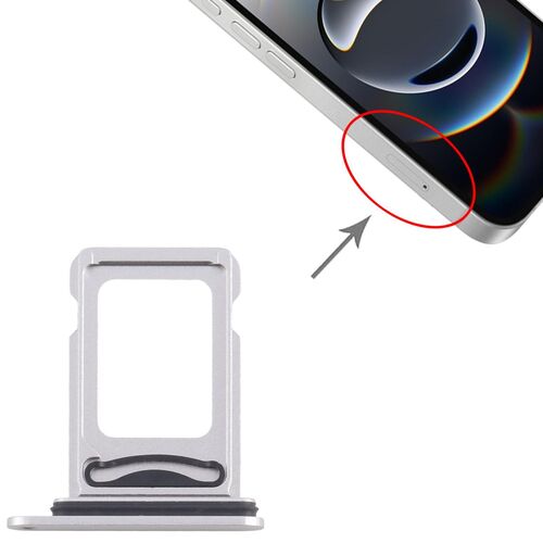 F�r Apple iPhone 16e Dual SIM Kartenhalter Card Tray Reparatur Ersatzteil Silber