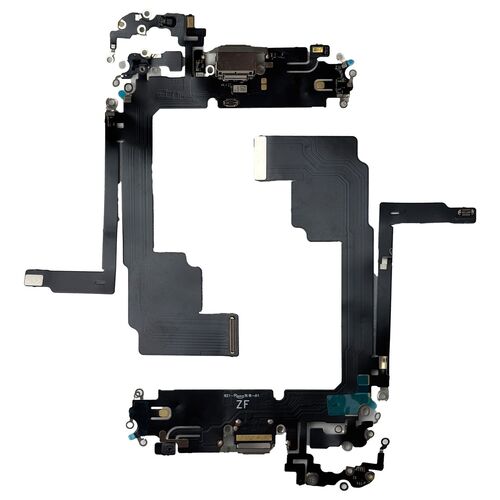 F�r Apple iPhone 15 Pro Max Ladeanschluss Dock Connector Ersatzteil Grau
