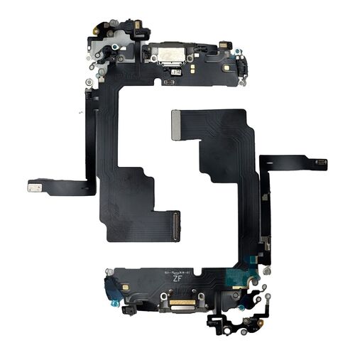 F�r Apple iPhone 15 Pro Ladeanschluss Dock Connector Ersatzteil Grau