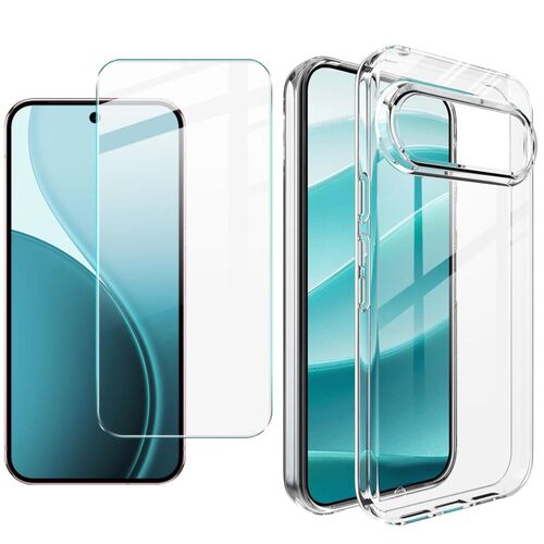 F�r Google Pixel 10 / 10 Pro Silikon TPU H�lle Transparent + Hart Glas