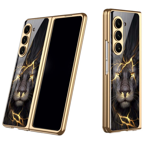 F�r Samsung Galaxy Z Fold7 5G Lackiert Design Cover Handy H�lle L�we