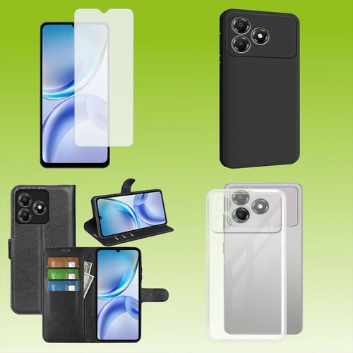 F�r ZTE Blade A36 Schutz Handy Silikon H�lle Tasche TPU 9H Hart Glas AUSWAHL