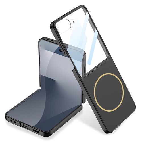 F�r Samsung Galaxy Z Flip7 Ultra d�nn Full Cover MagSafe H�lle Schwarz