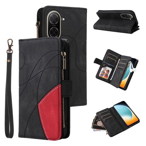F�r Xiaomi Redmi A5 4G / Poco C71 Kunstleder Wallet H�lle Schwarz