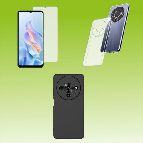 F�r ZTE Blade A76 5G Schutz Handy Silikon H�lle Tasche TPU 9H Hart Glas AUSWAHL